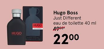 Aanbiedingen Hugo boss just different eau de toilette - Hugo Boss - Geldig van 10/08/2020 tot 23/08/2020 bij Etos