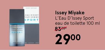 Aanbiedingen Issey miyake l`eau d`issey sport eau de toilette - Issey Miyake - Geldig van 10/08/2020 tot 23/08/2020 bij Etos