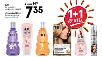 Aanbiedingen Zilver glans + verzorging shampoo - Guhl - Geldig van 10/08/2020 tot 23/08/2020 bij Etos