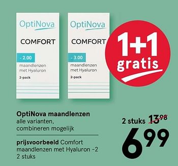 Aanbiedingen Comfort maandlenzen met hyaluron -2 - OptiNova - Geldig van 10/08/2020 tot 23/08/2020 bij Etos