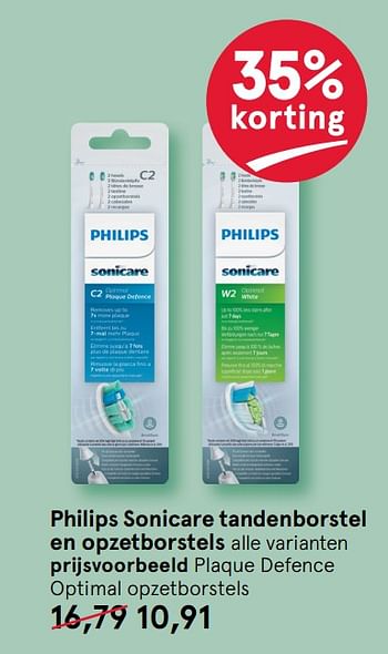 Aanbiedingen Plaque defence optimal opzetborstels - Philips - Geldig van 10/08/2020 tot 23/08/2020 bij Etos