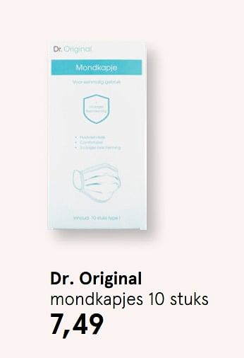 Aanbiedingen Dr. original mondkapjes - Huismerk - Etos - Geldig van 10/08/2020 tot 23/08/2020 bij Etos