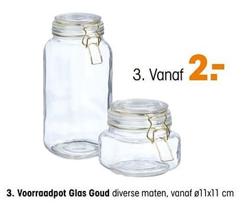 Aanbiedingen Voorraadpot glas goud - Huismerk - Kwantum - Geldig van 17/08/2020 tot 30/08/2020 bij Kwantum