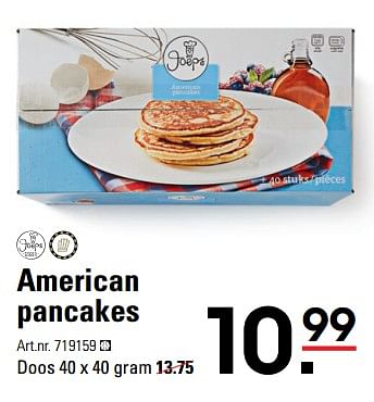 Aanbiedingen American pancakes - Joeps - Geldig van 06/08/2020 tot 24/08/2020 bij Sligro