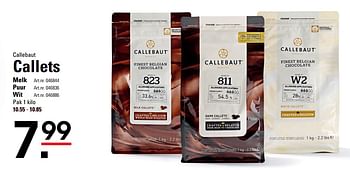 Aanbiedingen Callets melk - Callebaut - Geldig van 06/08/2020 tot 24/08/2020 bij Sligro