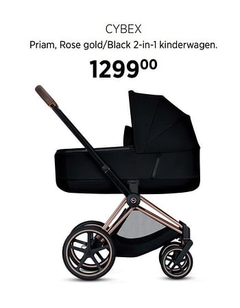 Aanbiedingen Cybex priam, rose gold-black 2-in-1 kinderwagen - Cybex - Geldig van 18/08/2020 tot 21/09/2020 bij Babypark