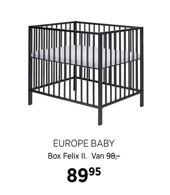 Aanbiedingen Europe baby box felix ii - Europe baby - Geldig van 18/08/2020 tot 21/09/2020 bij Babypark