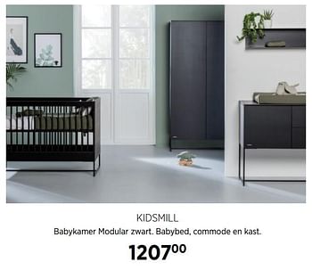 Aanbiedingen Kidsmill babykamer modular zwart - Kidsmill - Geldig van 18/08/2020 tot 21/09/2020 bij Babypark