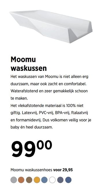 Aanbiedingen Moomu waskussen - Huismerk - Babypark - Geldig van 18/08/2020 tot 21/09/2020 bij Babypark