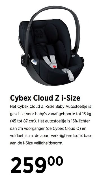 Aanbiedingen Cybex cloud z i-size - Cybex - Geldig van 18/08/2020 tot 21/09/2020 bij Babypark