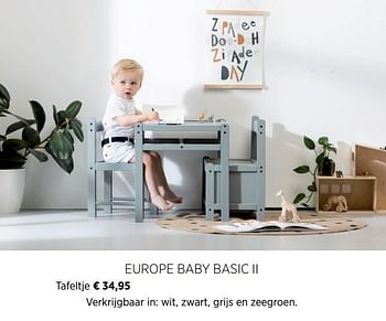 Aanbiedingen Tafeltje - Europe baby - Geldig van 18/08/2020 tot 21/09/2020 bij Babypark