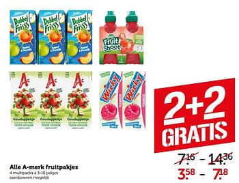 Aanbiedingen A-merk fruitpakjes - Huismerk - Coop - Geldig van 17/08/2020 tot 31/08/2020 bij Coop