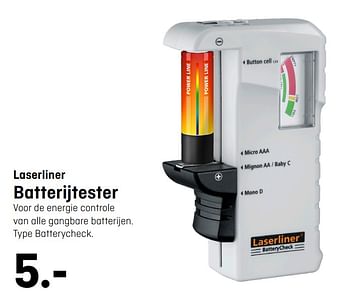 Aanbiedingen Batterijtester - LaserLiner - Geldig van 12/08/2020 tot 23/08/2020 bij Multimate