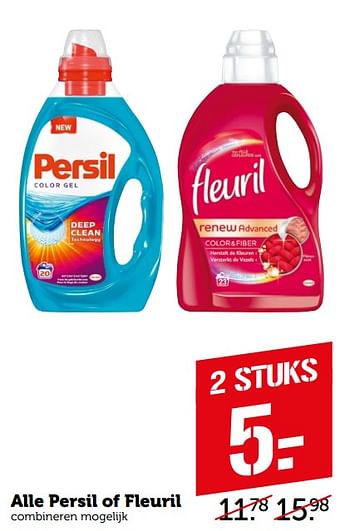 Aanbiedingen Persil of fleuril - Huismerk - Coop - Geldig van 17/08/2020 tot 31/08/2020 bij Coop