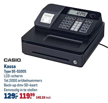 Aanbiedingen Casio kassa se-s100s - Casio - Geldig van 12/08/2020 tot 08/09/2020 bij Makro