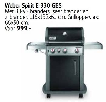 Aanbiedingen Weber spirit e-330 gbs - Weber - Geldig van 06/08/2020 tot 30/08/2020 bij Life & Garden