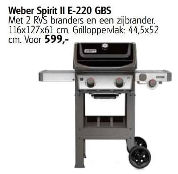 Aanbiedingen Weber spirit ii e-220 gbs - Weber - Geldig van 06/08/2020 tot 30/08/2020 bij Life & Garden