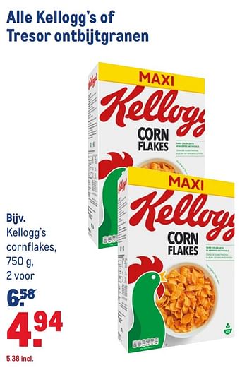 Aanbiedingen Kellogg`s cornflakes - Kellogg's - Geldig van 12/08/2020 tot 08/09/2020 bij Makro