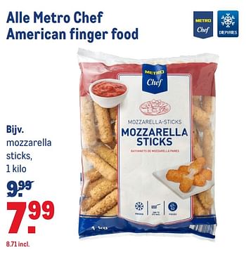 Aanbiedingen Mozzarella sticks - Huismerk - Makro - Geldig van 12/08/2020 tot 08/09/2020 bij Makro