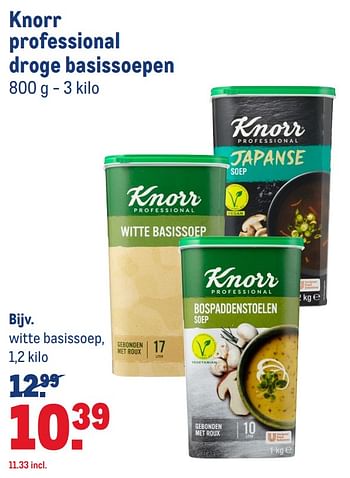 Aanbiedingen Witte basissoep - Knorr - Geldig van 12/08/2020 tot 08/09/2020 bij Makro