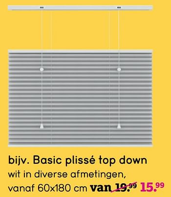 Aanbiedingen Basic plissé top down - Huismerk - Leen Bakker - Geldig van 17/08/2020 tot 30/08/2020 bij Leen Bakker