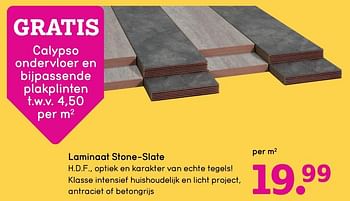 Aanbiedingen Laminaat stone-slate - Huismerk - Leen Bakker - Geldig van 17/08/2020 tot 30/08/2020 bij Leen Bakker