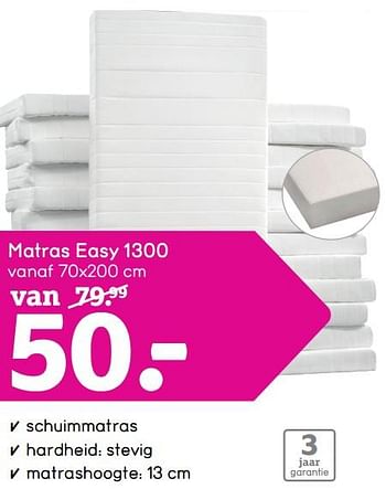 Aanbiedingen Matras easy 1300 - Huismerk - Leen Bakker - Geldig van 17/08/2020 tot 30/08/2020 bij Leen Bakker