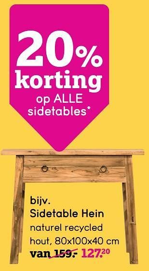 Aanbiedingen Sidetable hein - Huismerk - Leen Bakker - Geldig van 17/08/2020 tot 30/08/2020 bij Leen Bakker