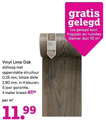 Aanbiedingen Vinyl lime oak - Huismerk - Leen Bakker - Geldig van 17/08/2020 tot 30/08/2020 bij Leen Bakker