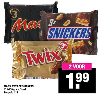 Aanbiedingen Mars twix of snickers - Mars - Geldig van 24/08/2020 tot 06/09/2020 bij Big Bazar