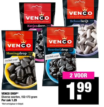 Aanbiedingen Venco drop - Venco - Geldig van 24/08/2020 tot 06/09/2020 bij Big Bazar