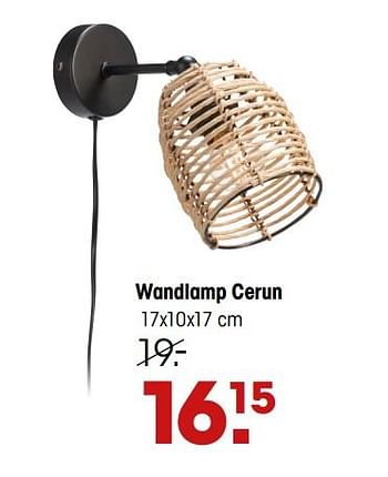 Aanbiedingen Wandlamp cerun - Huismerk - Kwantum - Geldig van 31/08/2020 tot 13/09/2020 bij Kwantum