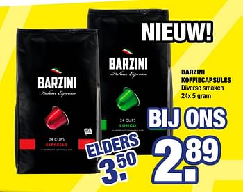 Aanbiedingen Barzini koffiecapsules - Barzini - Geldig van 07/09/2020 tot 20/09/2020 bij Big Bazar