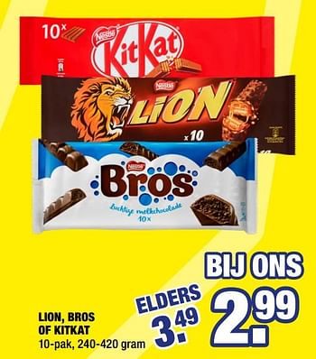 Aanbiedingen Lion, bros of kitkat - Nestlé - Geldig van 07/09/2020 tot 20/09/2020 bij Big Bazar
