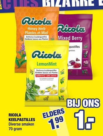 Aanbiedingen Ricola keelpastilles - Ricola - Geldig van 07/09/2020 tot 20/09/2020 bij Big Bazar