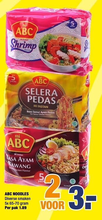 Aanbiedingen Abc noodles - Huismerk - Big Bazar - Geldig van 07/09/2020 tot 20/09/2020 bij Big Bazar