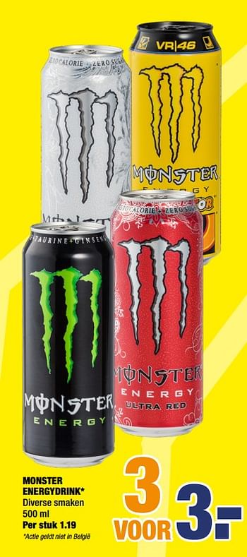 Aanbiedingen Monster energydrink - Monster - Geldig van 07/09/2020 tot 20/09/2020 bij Big Bazar