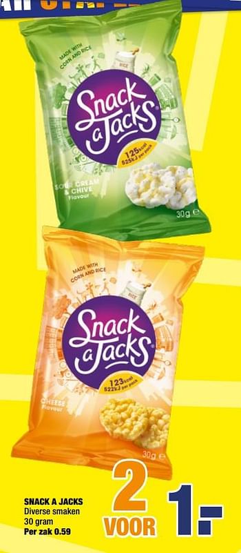 Aanbiedingen Snack a jacks - Snack a Jacks - Geldig van 07/09/2020 tot 20/09/2020 bij Big Bazar