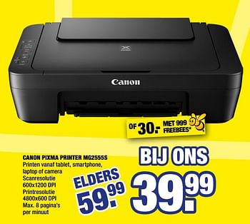 Aanbiedingen Canon pixma printer mg2555s - Canon - Geldig van 07/09/2020 tot 20/09/2020 bij Big Bazar