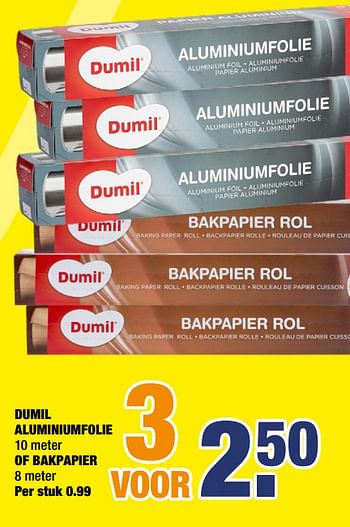 Aanbiedingen Dumil aluminiumfolie of bakpapier - Dumil - Geldig van 07/09/2020 tot 20/09/2020 bij Big Bazar