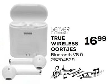 Aanbiedingen Denver electronics true wireless oortjes - Denver Electronics - Geldig van 16/09/2020 tot 27/10/2020 bij Supra Bazar