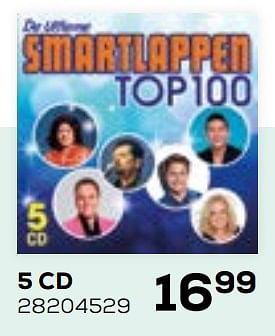 Aanbiedingen Smartlappen top 100 5 cd - Huismerk - Supra Bazar - Geldig van 16/09/2020 tot 27/10/2020 bij Supra Bazar