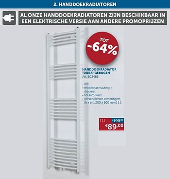 Aanbiedingen Handdoekradiator dora gebogen - Beauheat - Geldig van 22/09/2020 tot 19/10/2020 bij Zelfbouwmarkt
