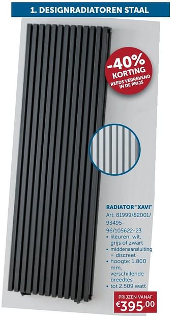 Aanbiedingen Radiator xavi - Beauheat - Geldig van 22/09/2020 tot 19/10/2020 bij Zelfbouwmarkt