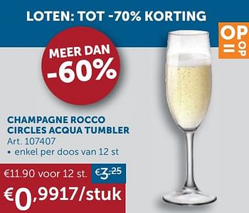Aanbiedingen Champagneglazen rocco circles acqua tumbler - Geldig van 22/09/2020 tot 19/10/2020 bij Zelfbouwmarkt