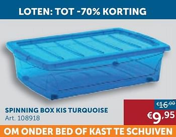 Aanbiedingen Spinning box kis turquoise - Kis - Geldig van 22/09/2020 tot 19/10/2020 bij Zelfbouwmarkt