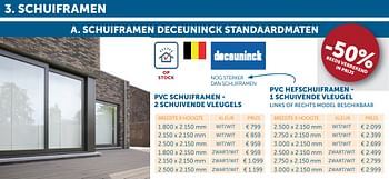 Aanbiedingen Schuiframen deceuninck standaardmaten -50% - Deceuninck - Geldig van 22/09/2020 tot 19/10/2020 bij Zelfbouwmarkt