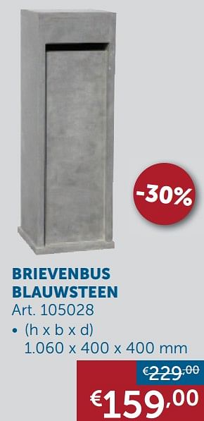 Aanbiedingen Brievenbus blauwsteen - Geldig van 22/09/2020 tot 19/10/2020 bij Zelfbouwmarkt