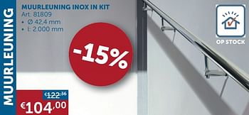Aanbiedingen Muurleuning inox in kit - Geldig van 22/09/2020 tot 19/10/2020 bij Zelfbouwmarkt