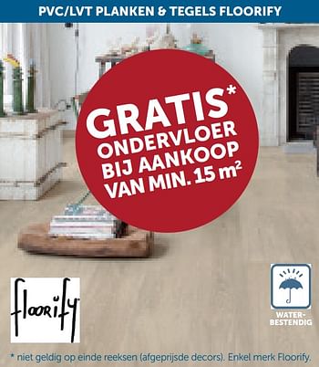 Aanbiedingen Pvc-lvt planken + tegels floorify gratis* ondervloer bij aankoop van min. 15 m - Geldig van 22/09/2020 tot 19/10/2020 bij Zelfbouwmarkt